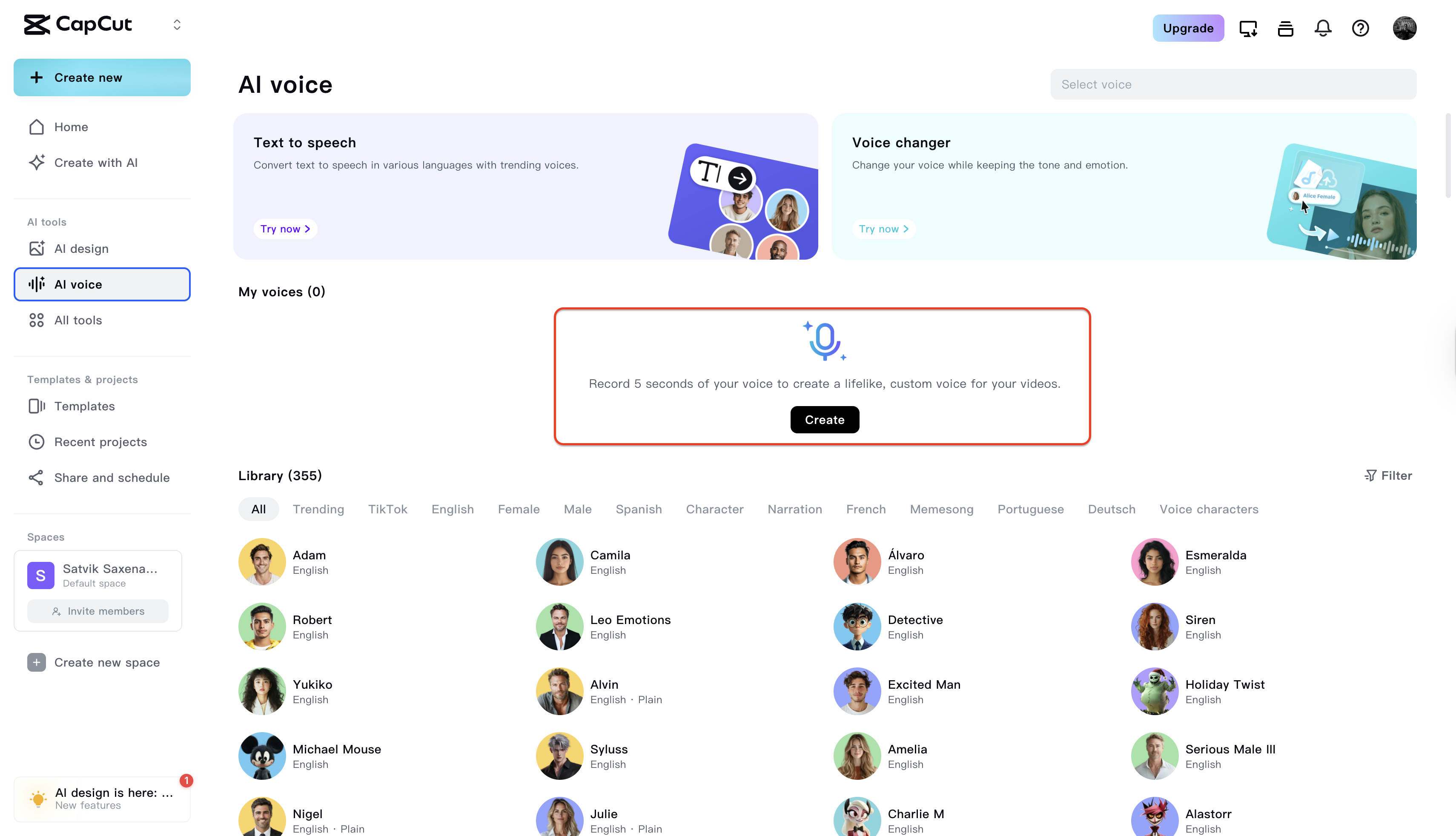 Go to the Voice changer