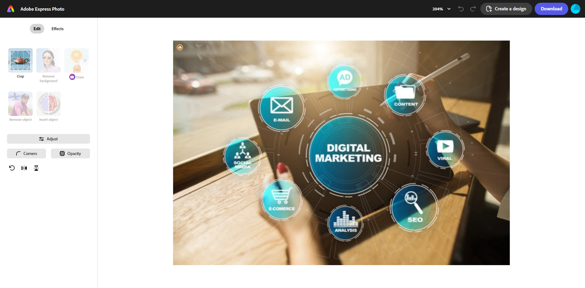 Adobe Express tool for business flyers and ads
