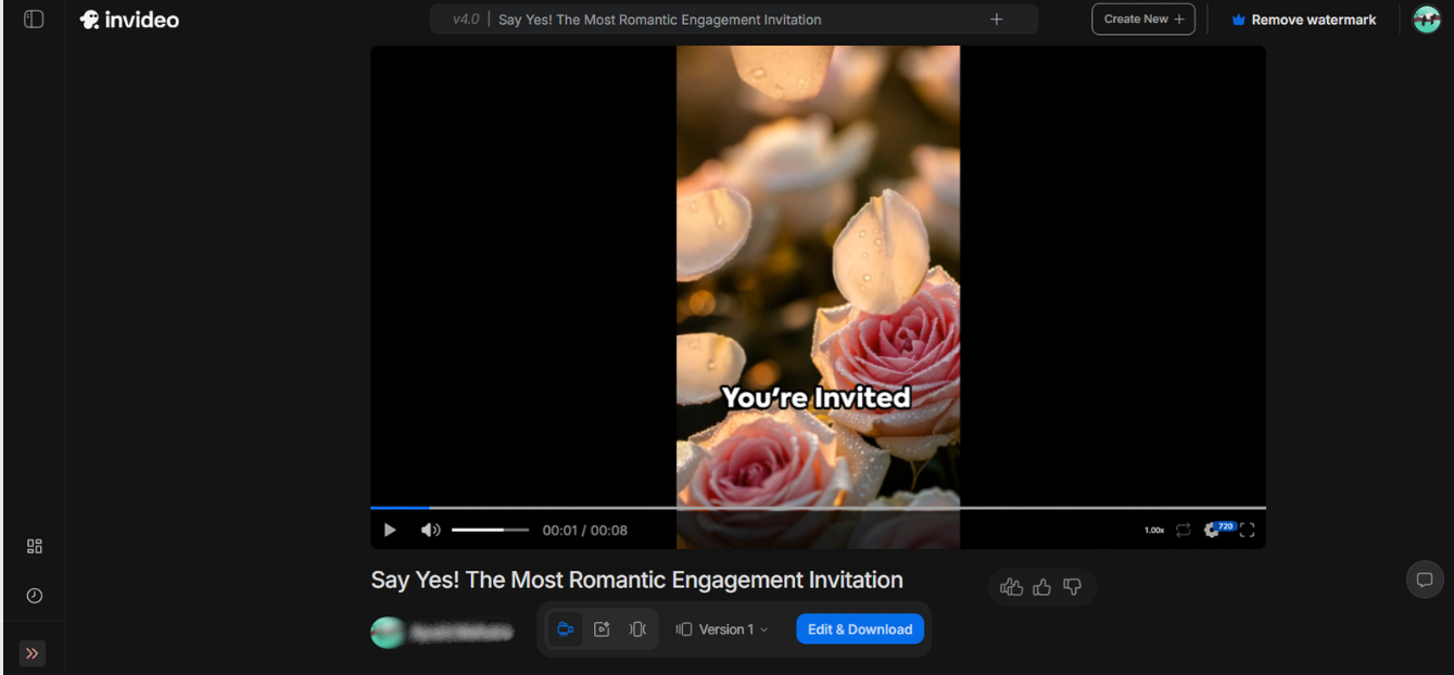Invideo AI interface