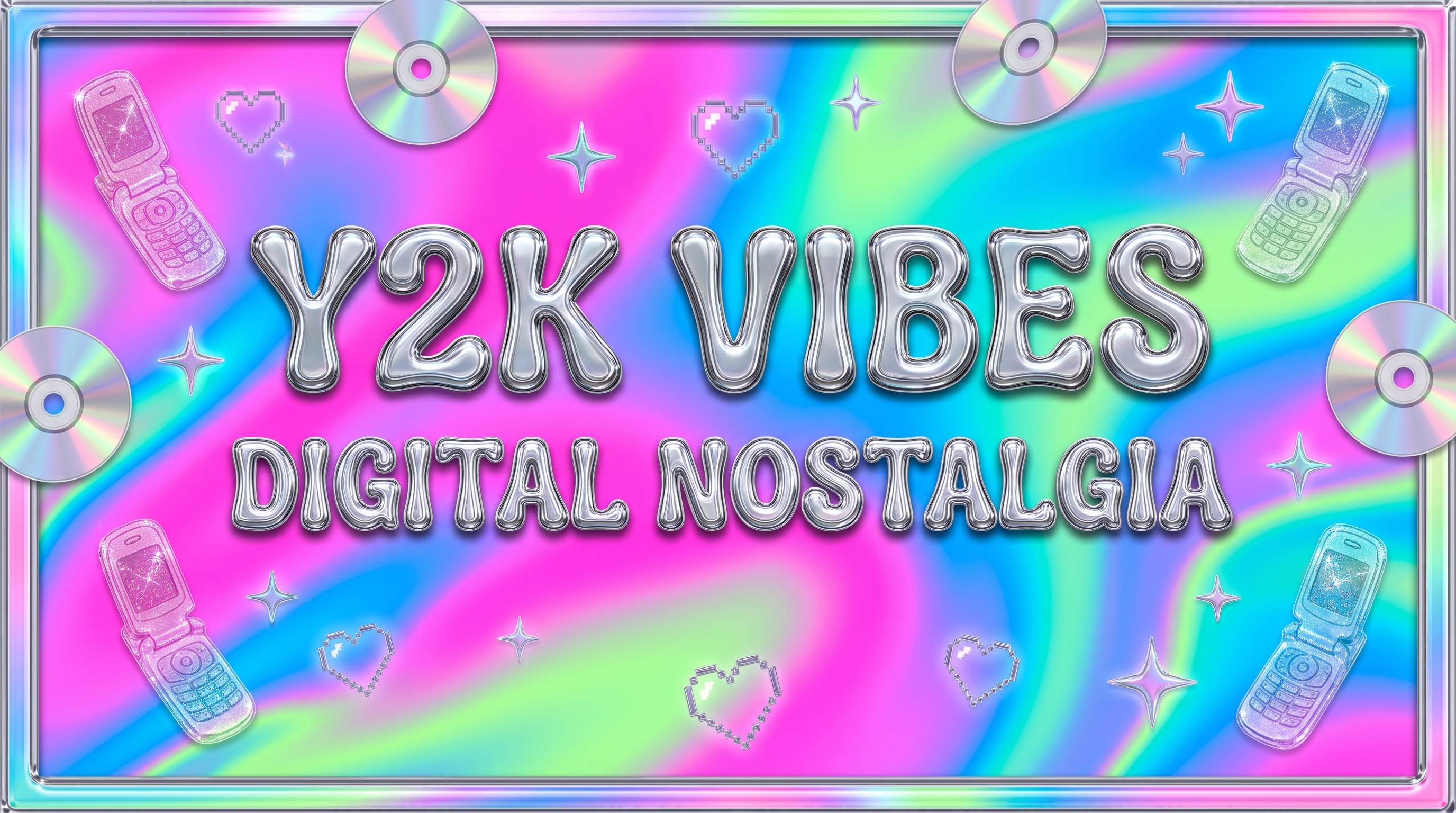 Y2K grafik för sociala medier