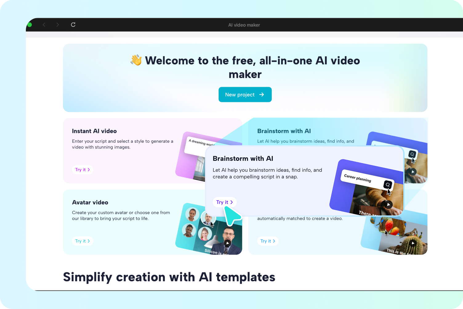 open AI video maker and select script