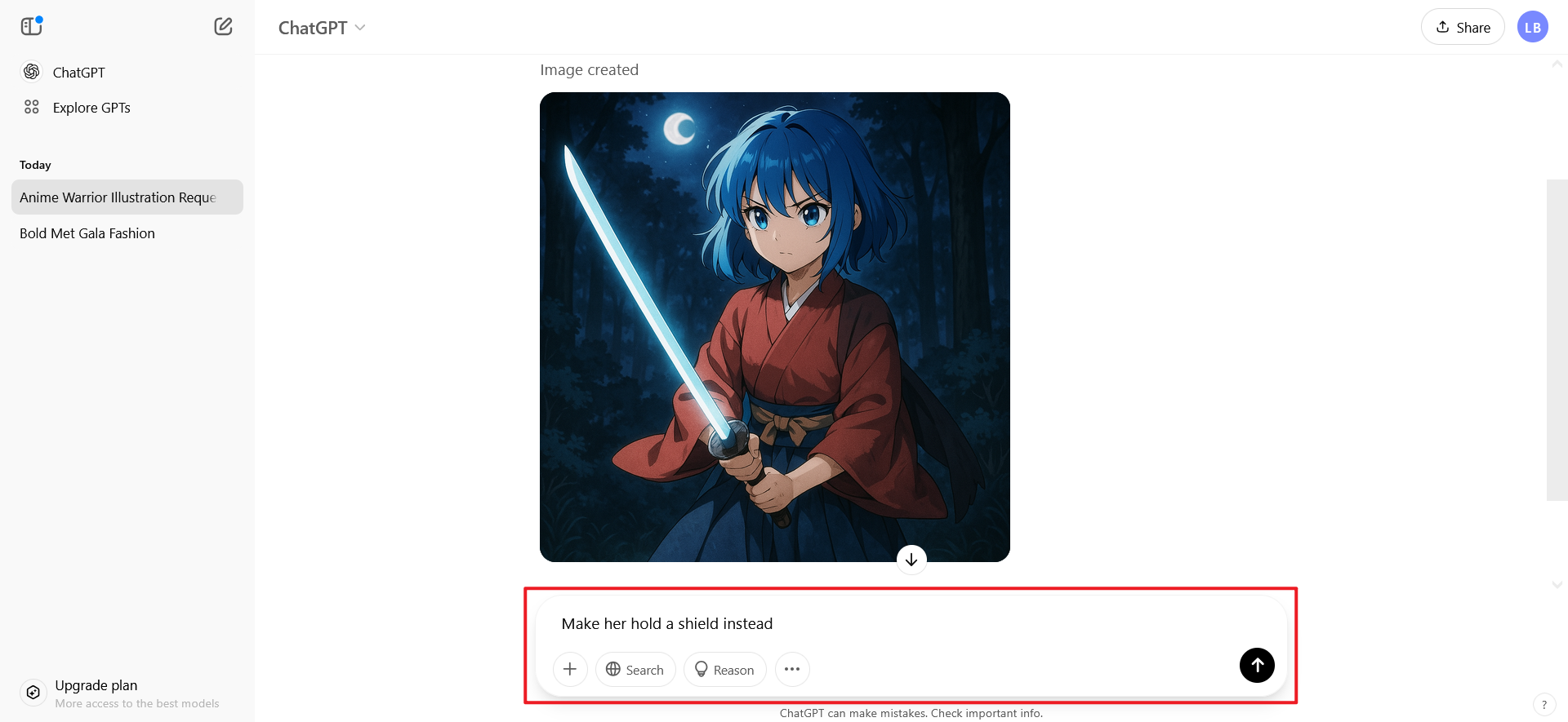 Modifique sua geração