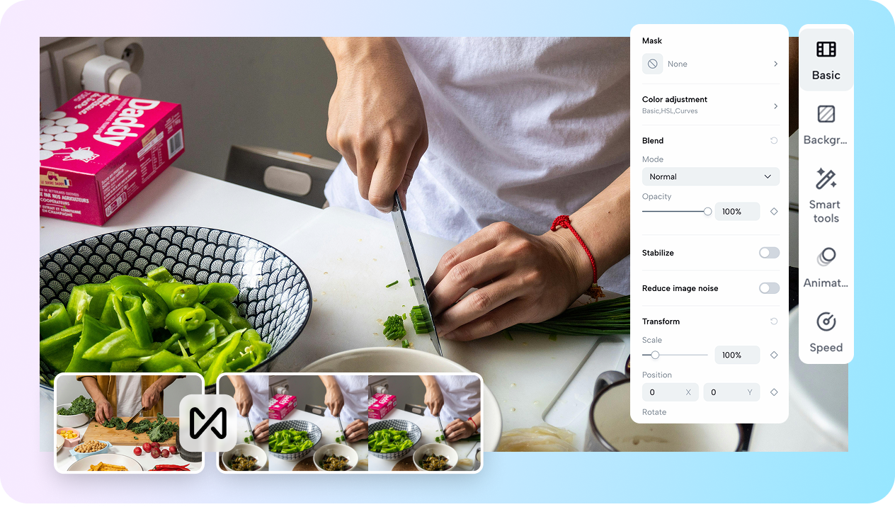Advanced editing tools for your cooking video