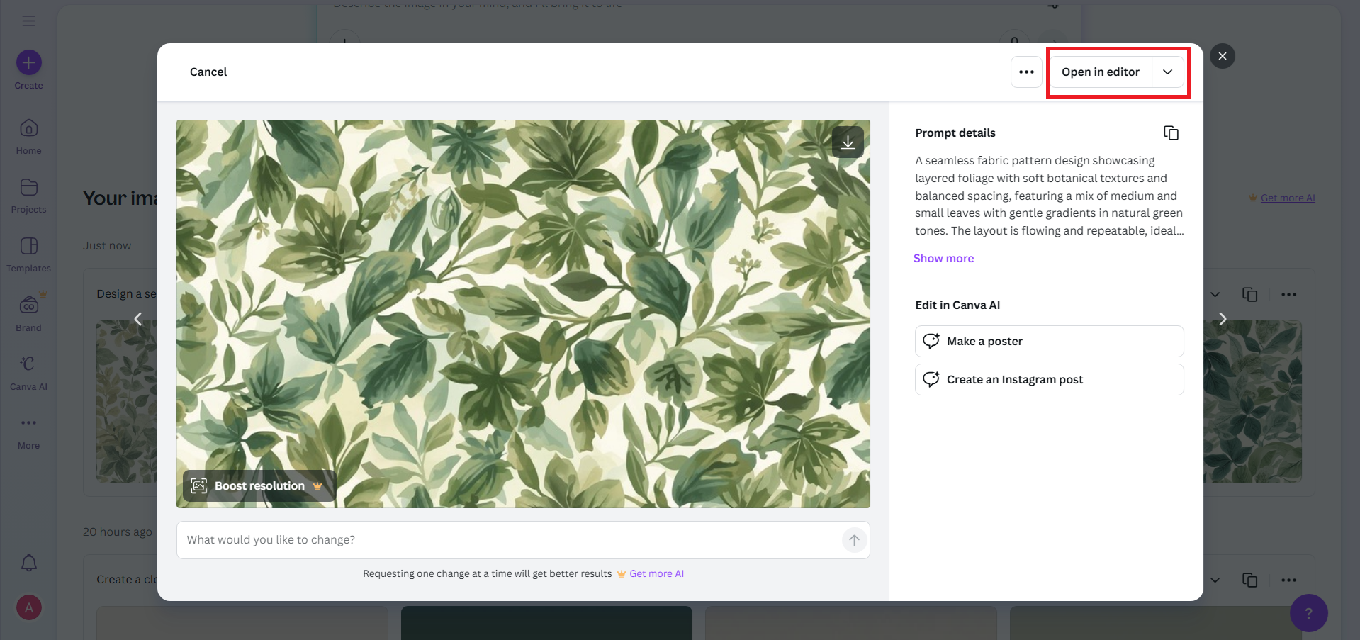 Tinjau empat opsi pola dan buka favorit Anda