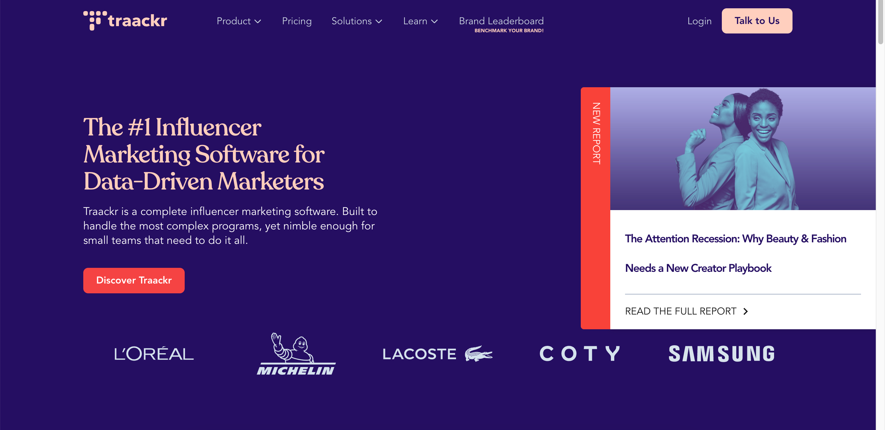 Interface do Traackr