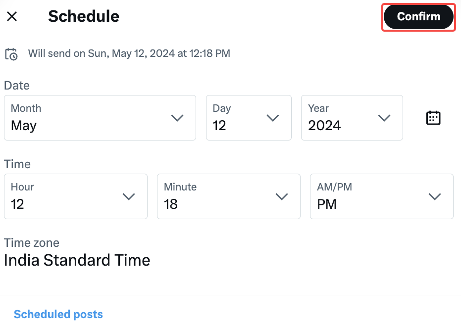 Schedule the post