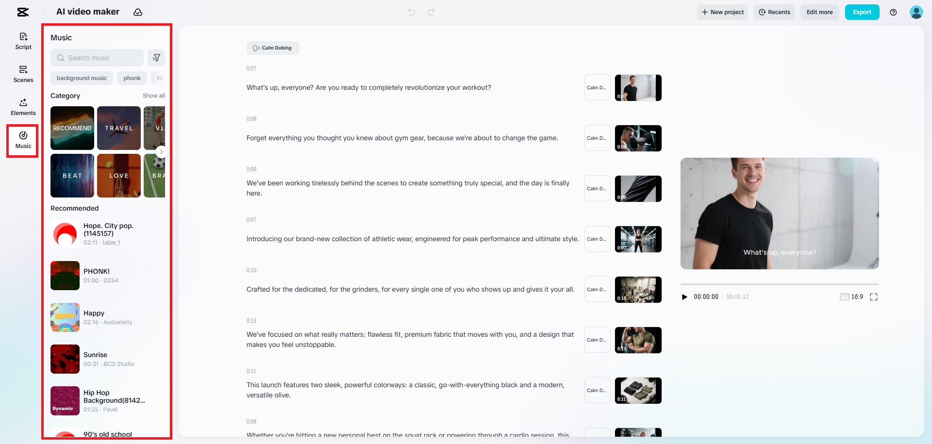 Add music to your video