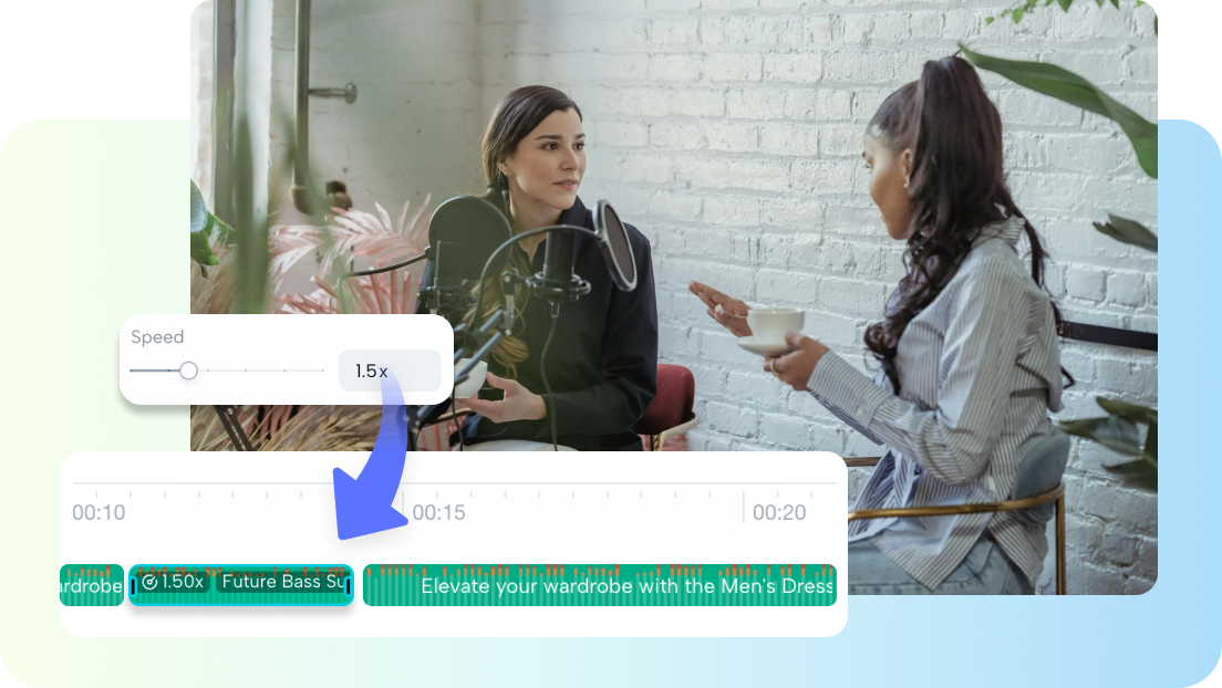 Pippit mejora campañas promocionales con efectos de velocidad de audio.