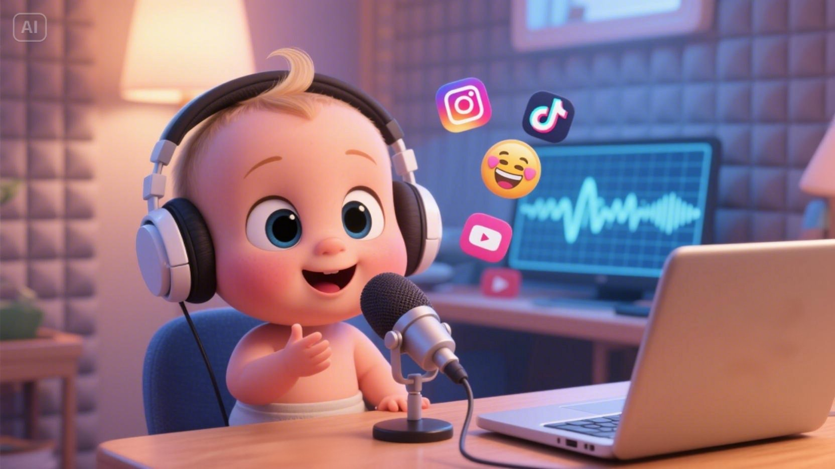 What is the AI talking baby podcast trend?