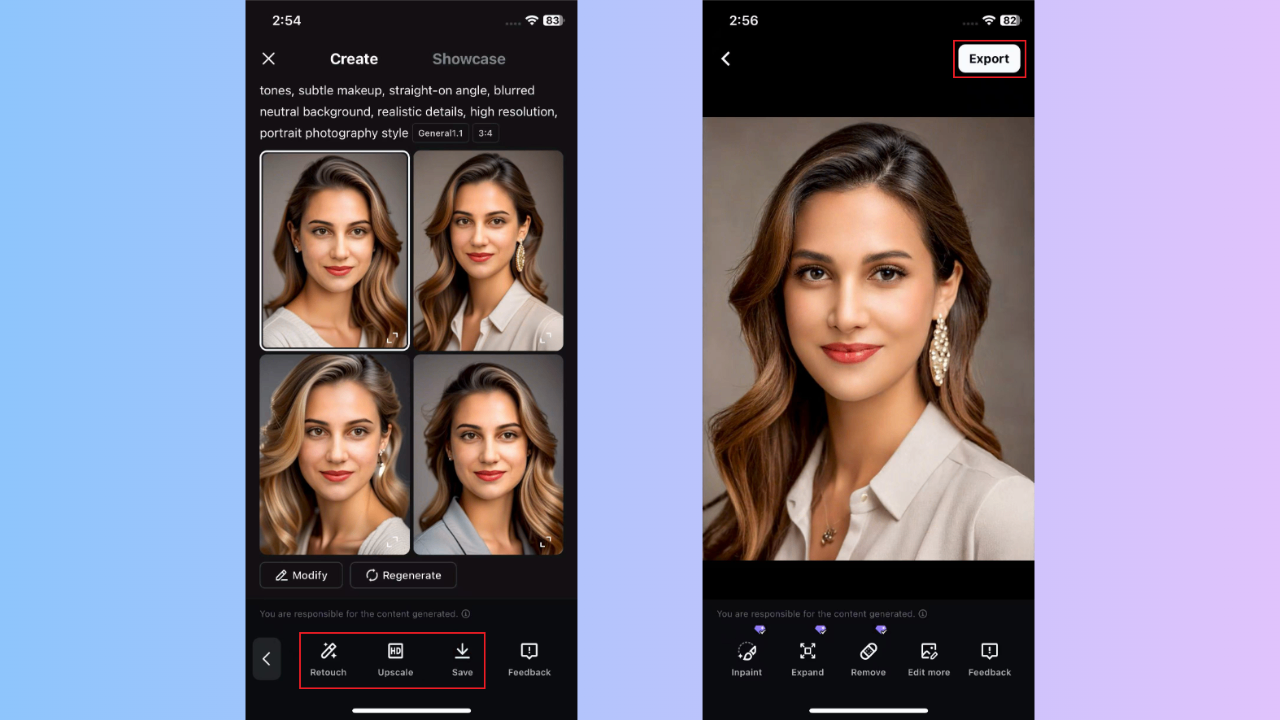 Bearbeiten und exportieren
