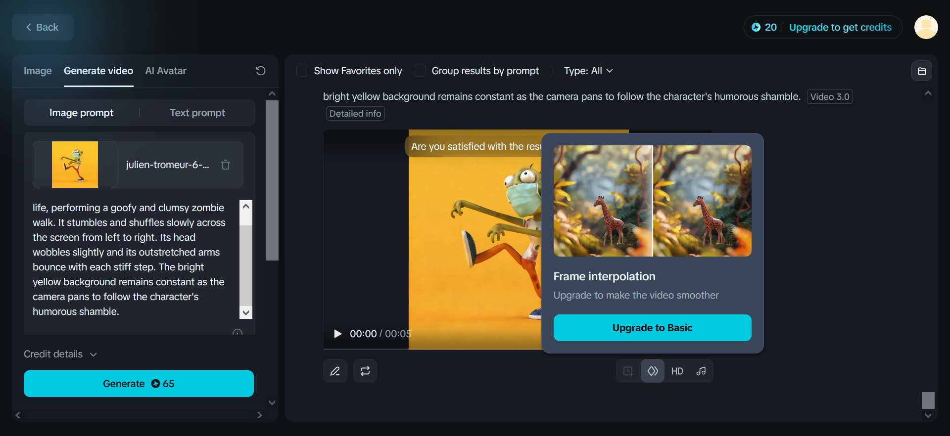 Frame interpolation