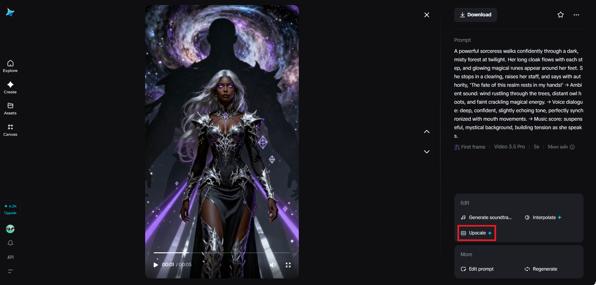 Caracteristică de lux în Dreamina