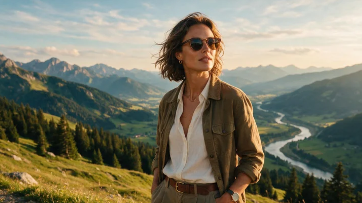 Prompt for a luxury travel profile picture