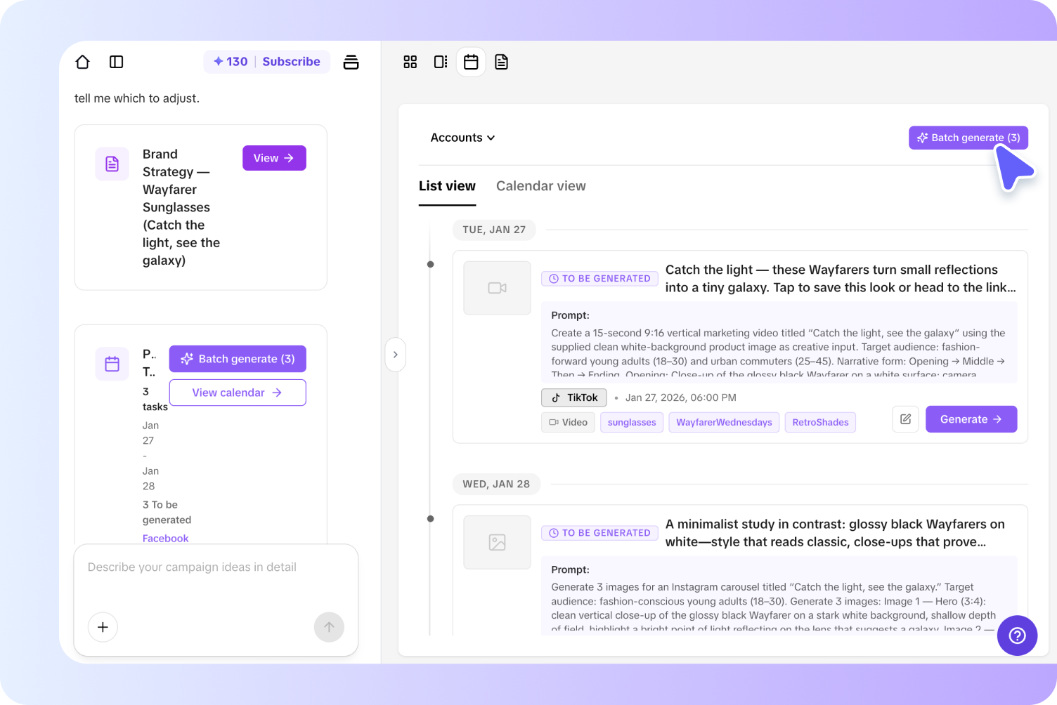 Export, share and track performance
