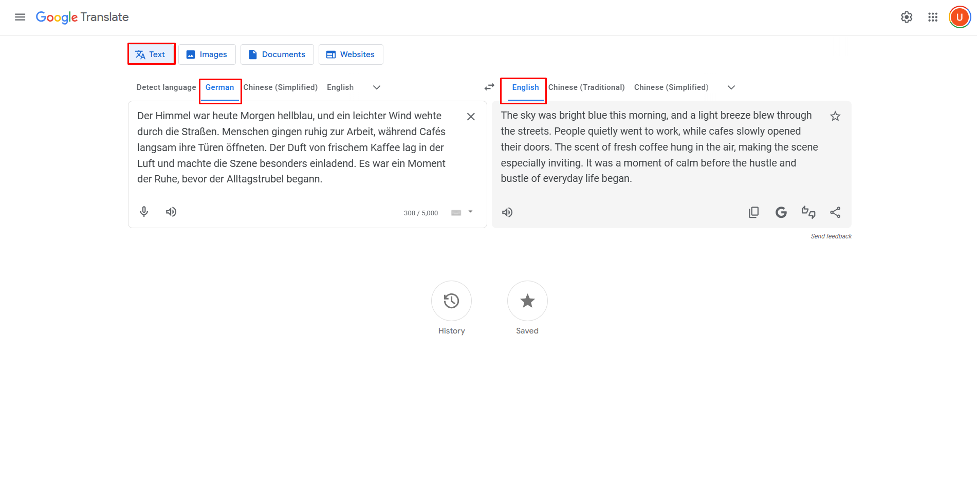 An easy way to convert German to English with Google Translate