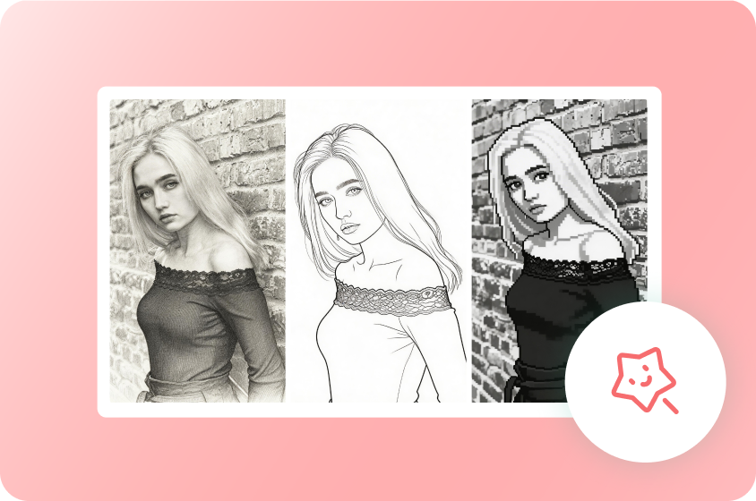 Customizable photo to sketch AI styles in Dreamina