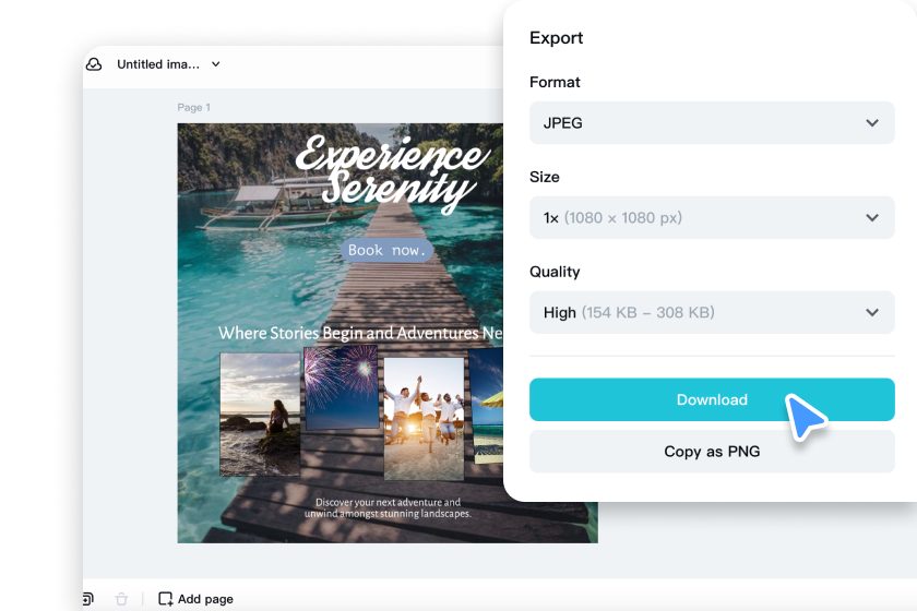 Adjust setting and export