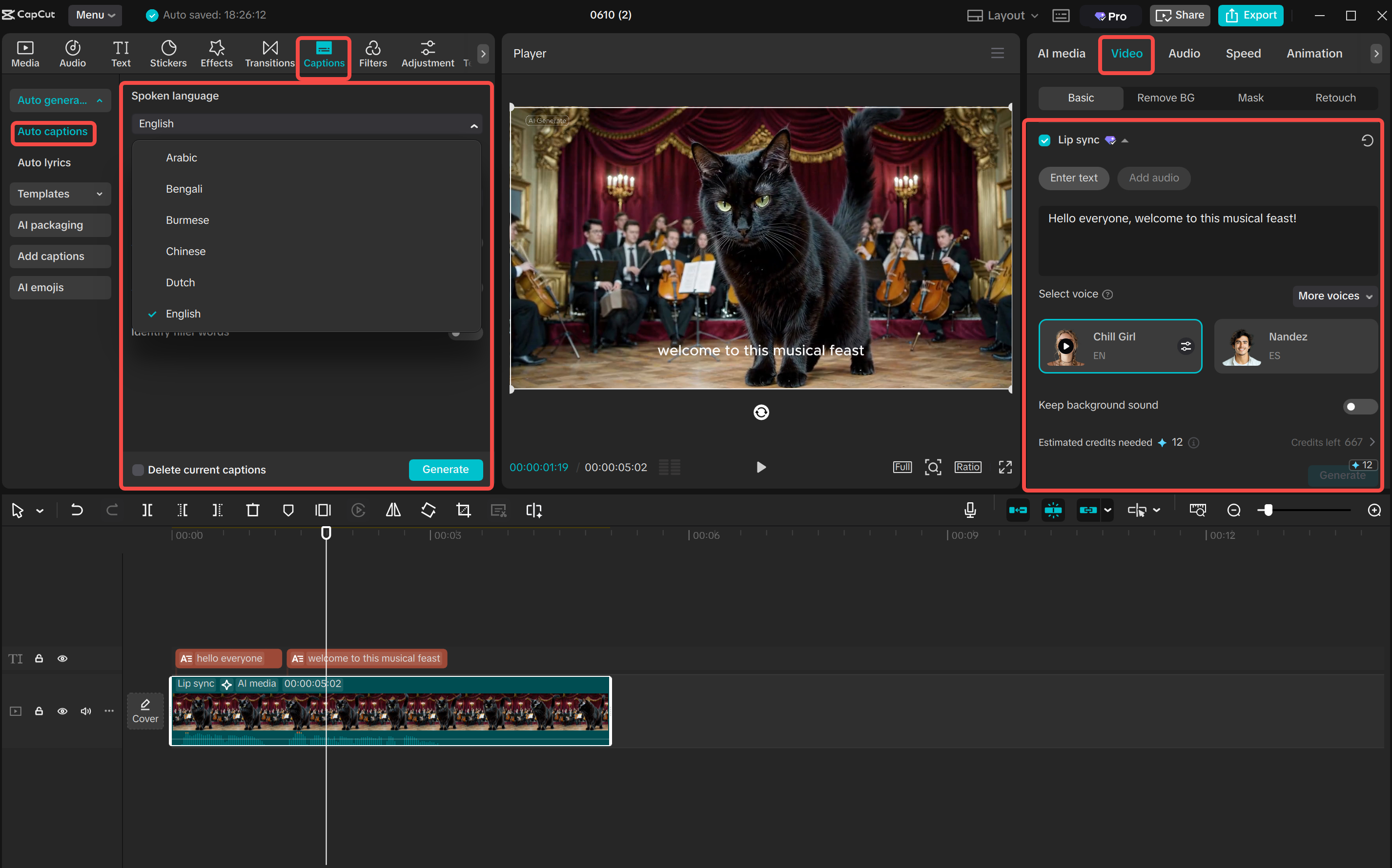 Editing the video using advanced tools in the  CapCut desktop video editor