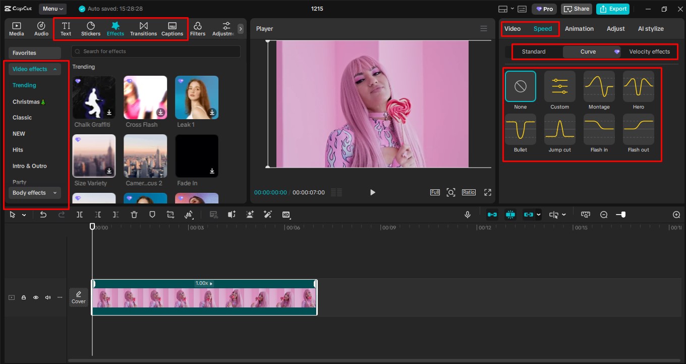 Adjust video speed with speed ramp