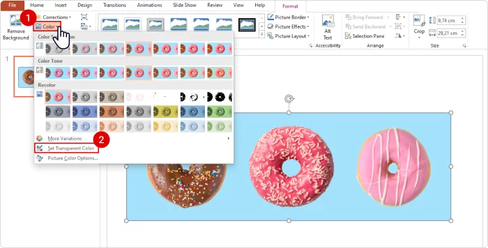 Set transparent color