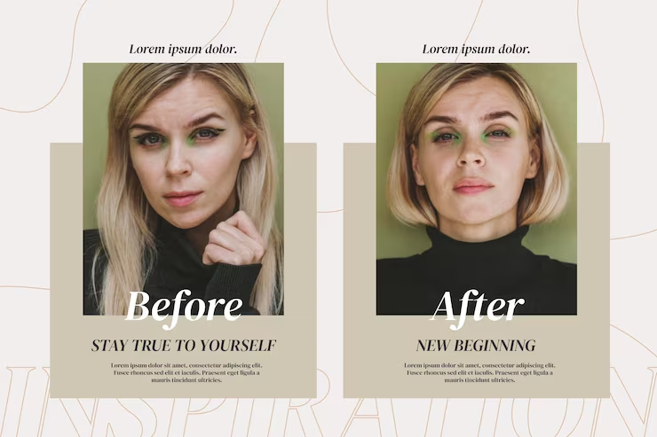 Instagram photo montage - Before–after transformation