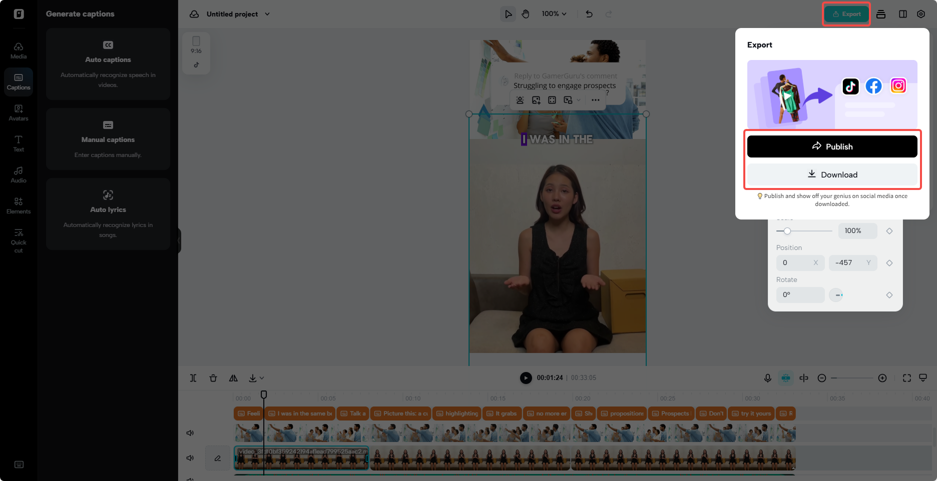 Export your video