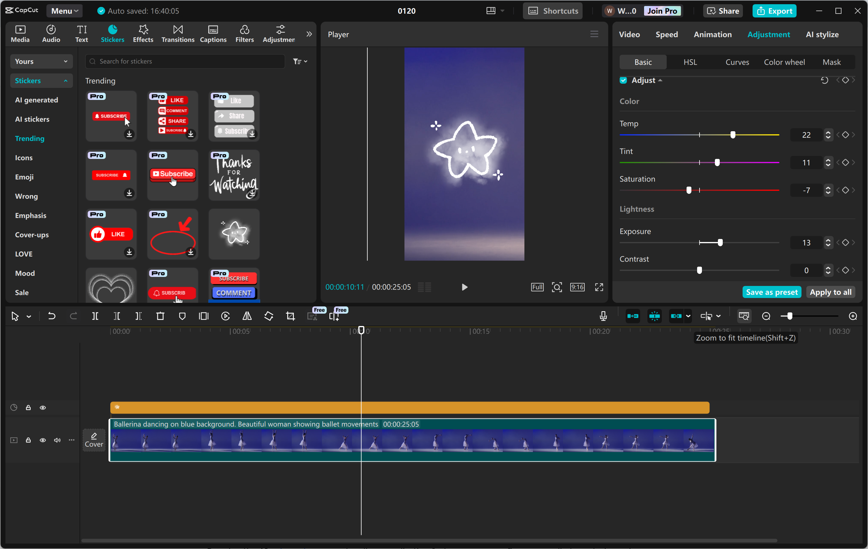 Interface of the CapCut desktop video editor