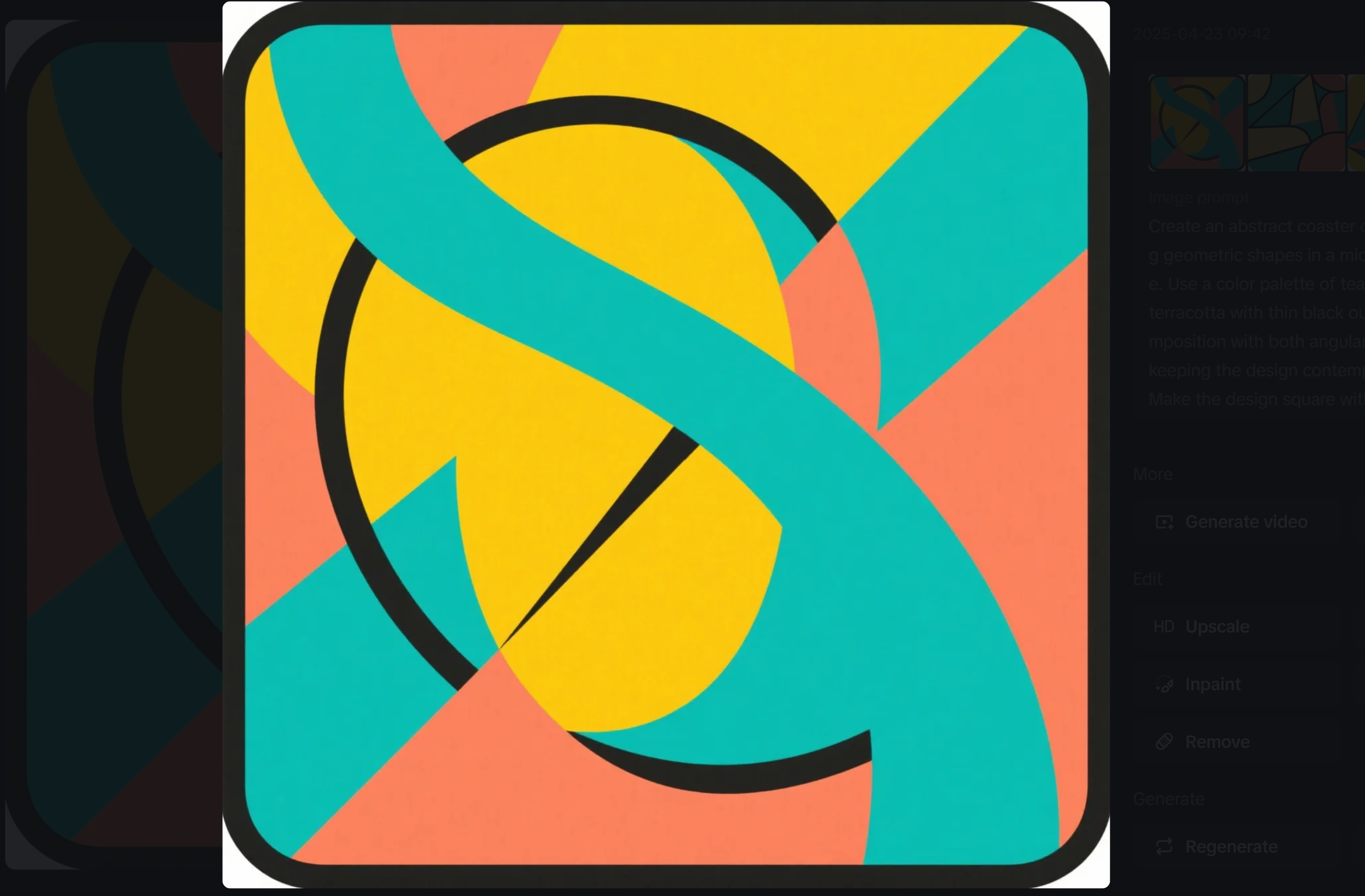 Coaster seni abstrak