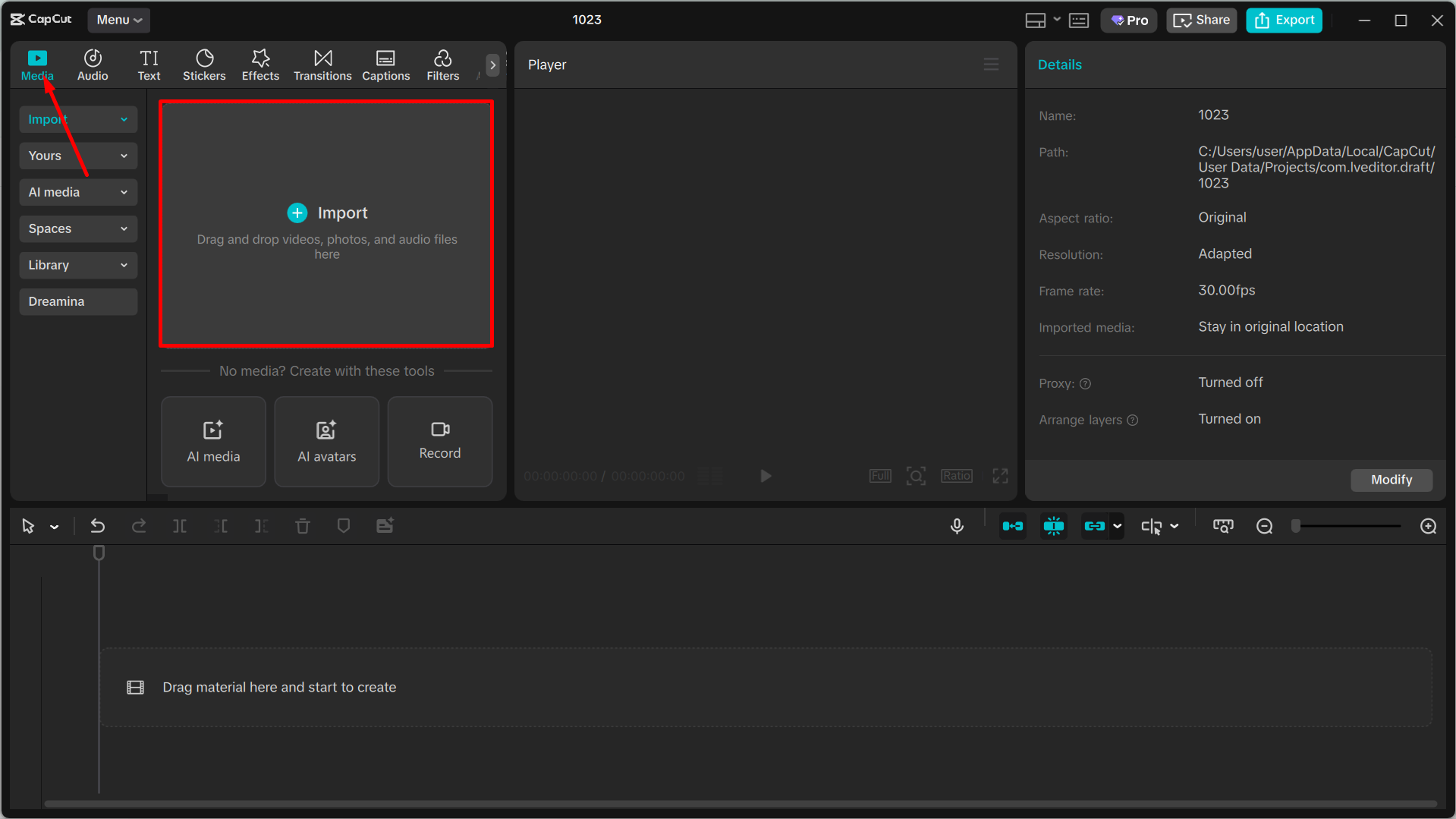 Uploading video to the Capcut video converter in hd free download
