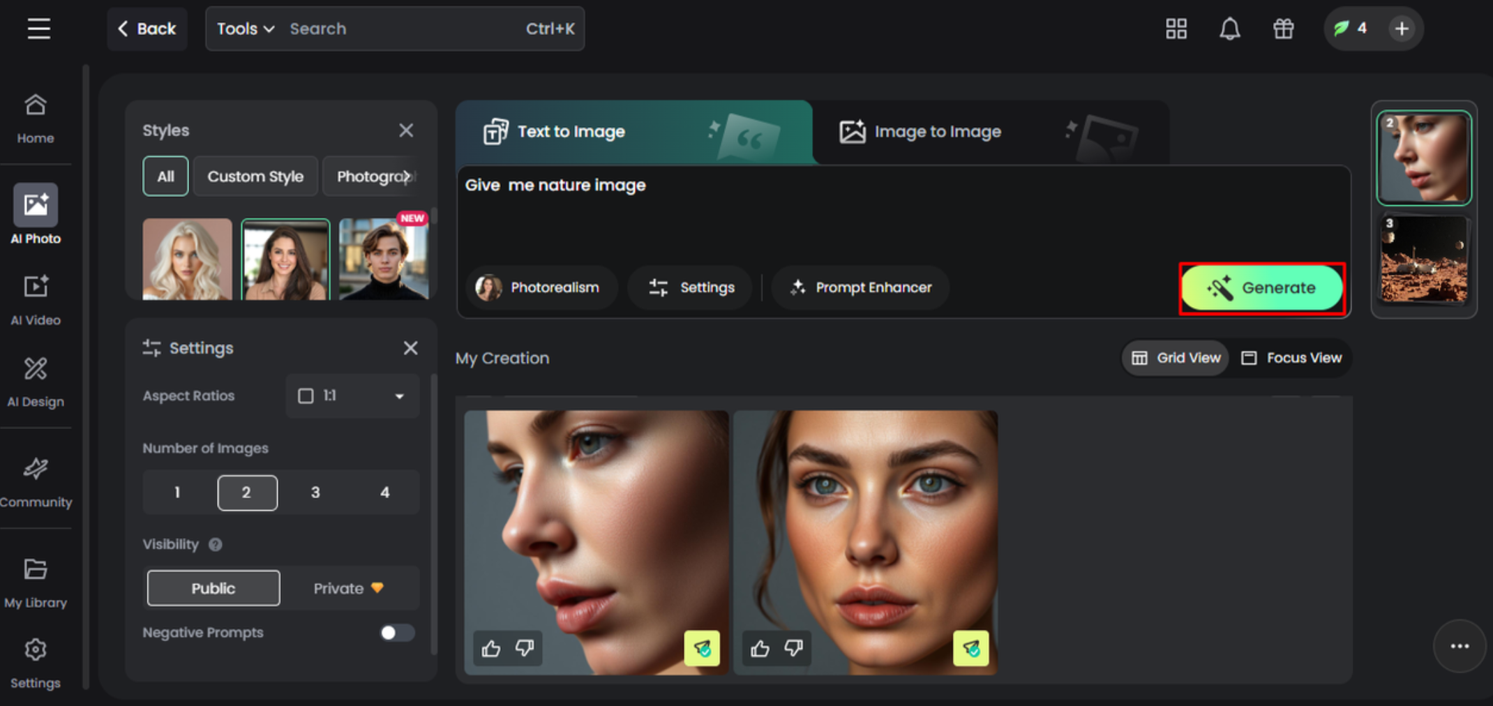 Fotor - a reliable random image generator