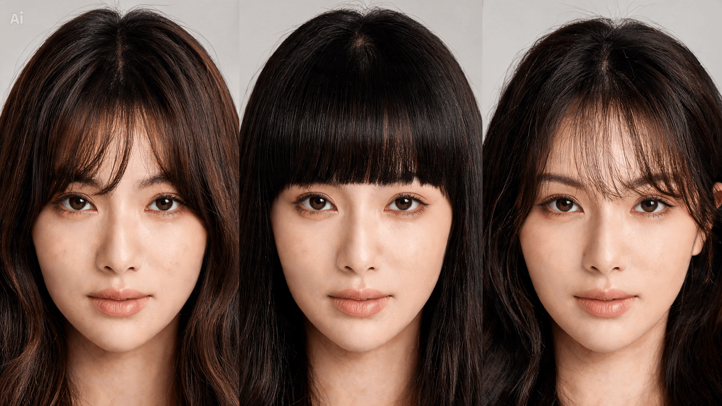 Compare Bang Shapes On The Same Face