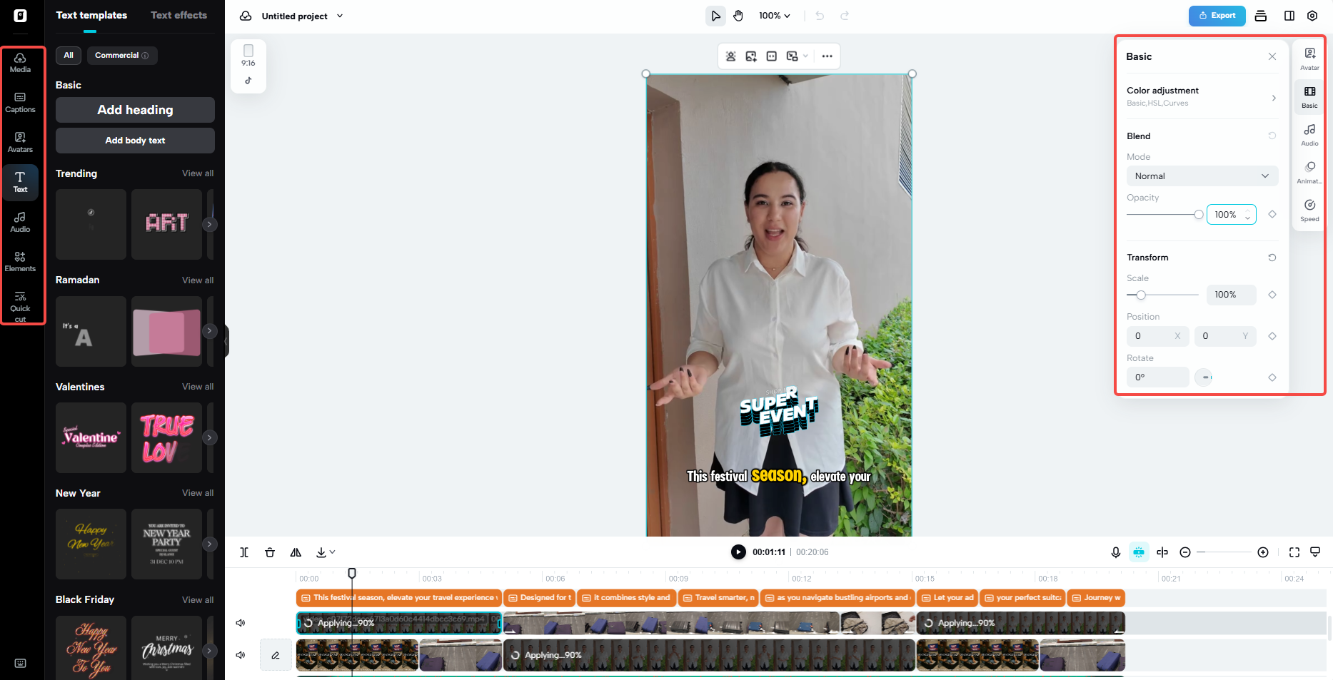 Mga advanced na AI toolkit at editing space