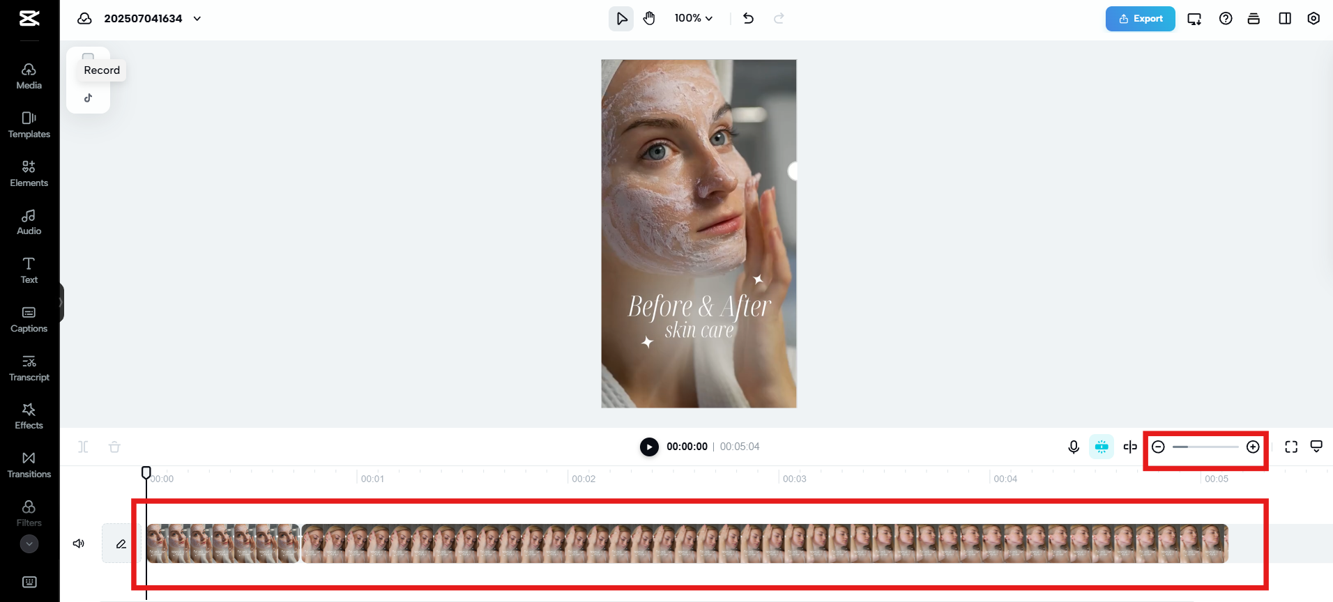 Arrange and sync clips on timeline