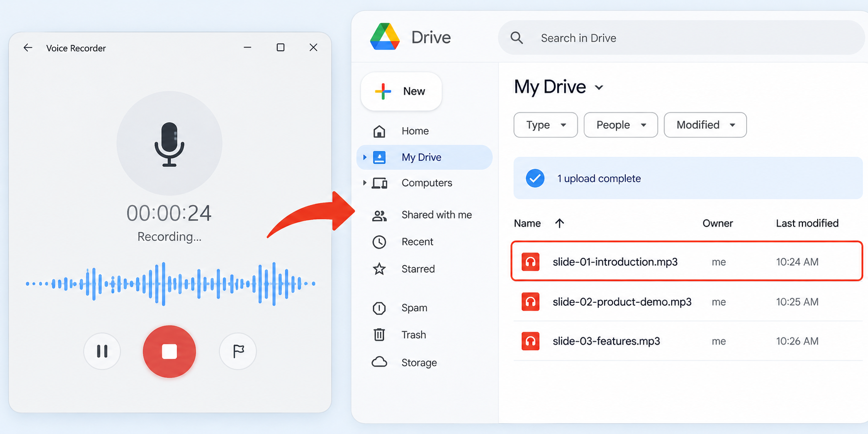 Prepara y carga tu audio de voz en off