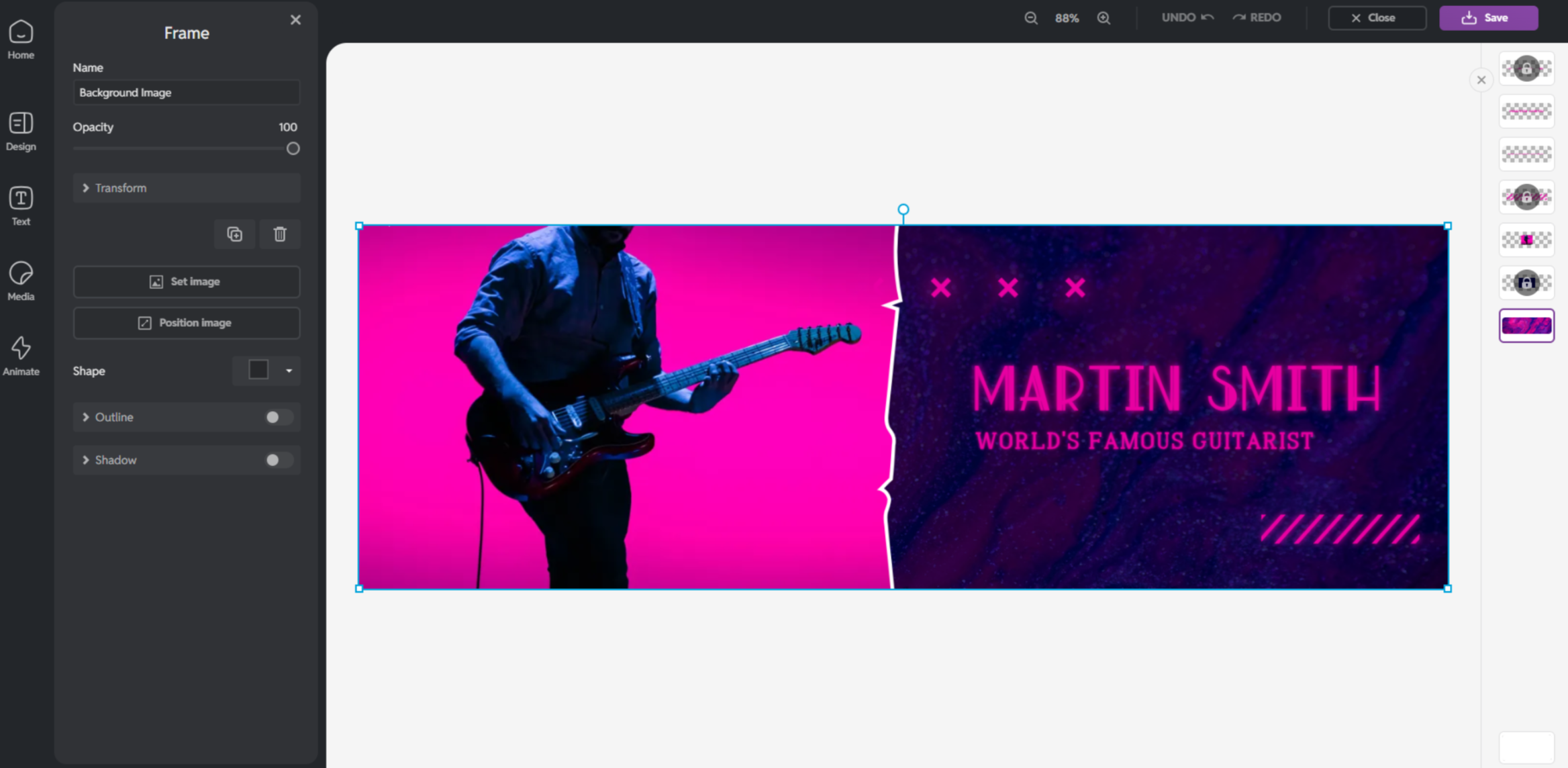 Interface of Pixlr - a user-friendly tool for Twitter header picture editing