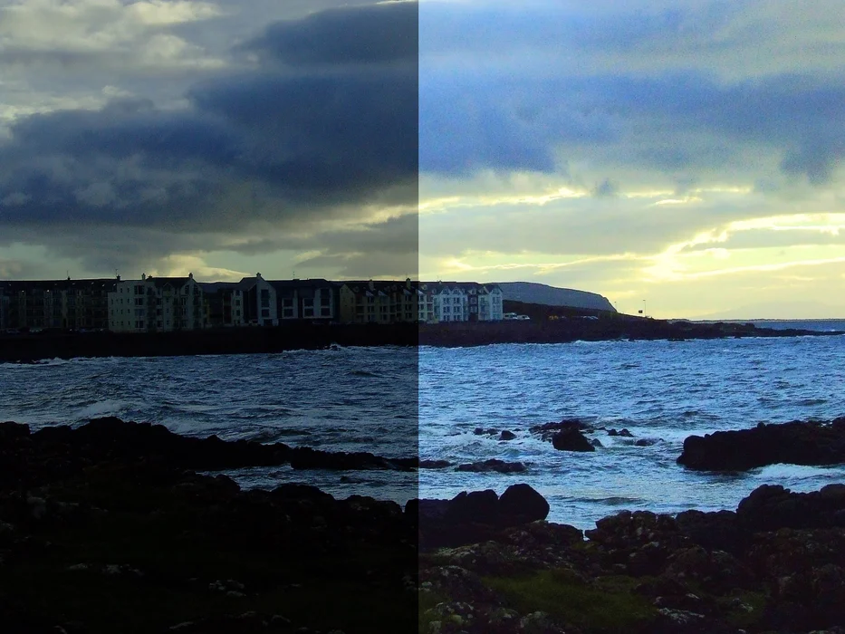 Brighten a dark photo