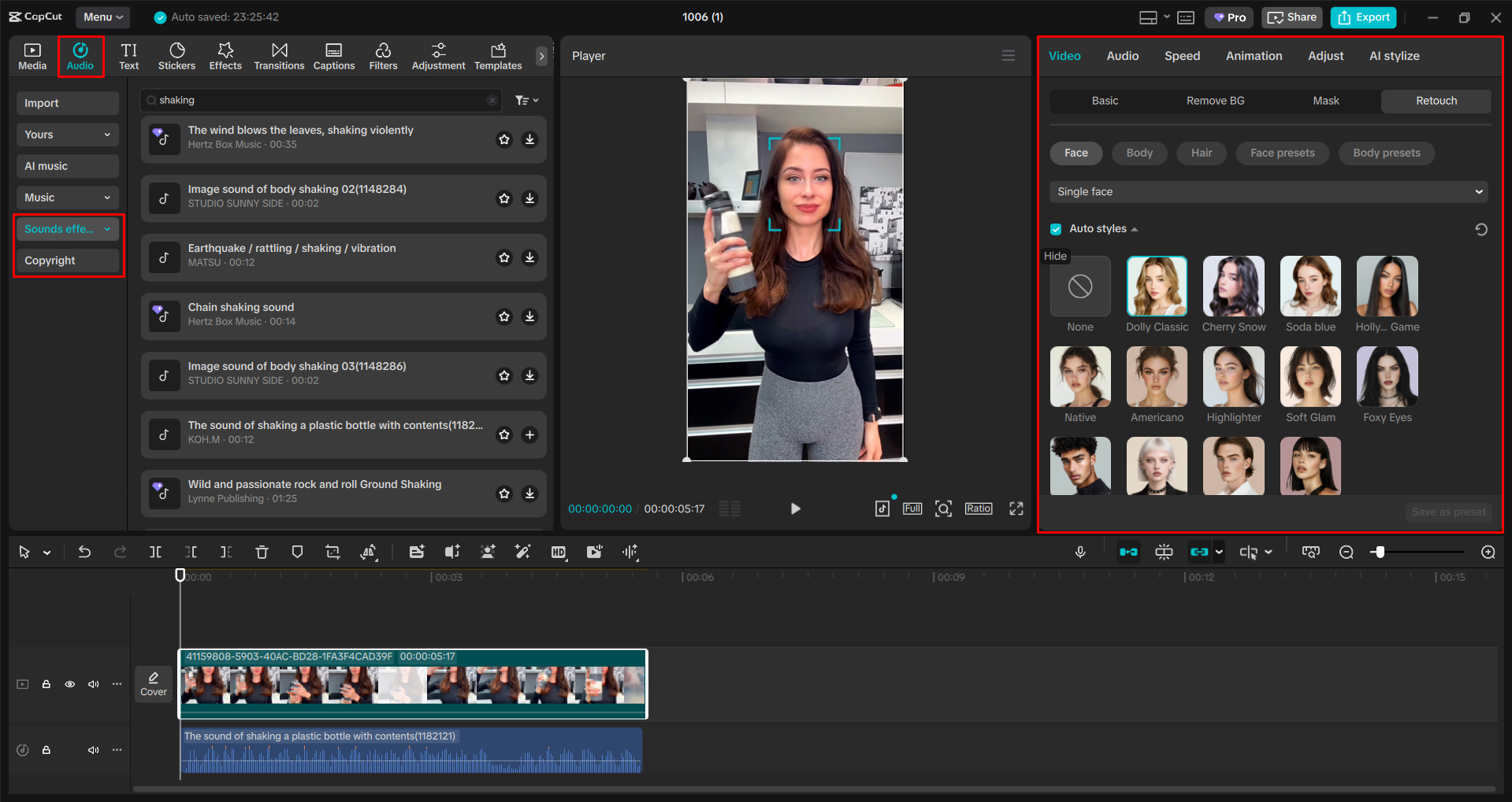 Adding sound effects to a video with the CapCut desktop video editor