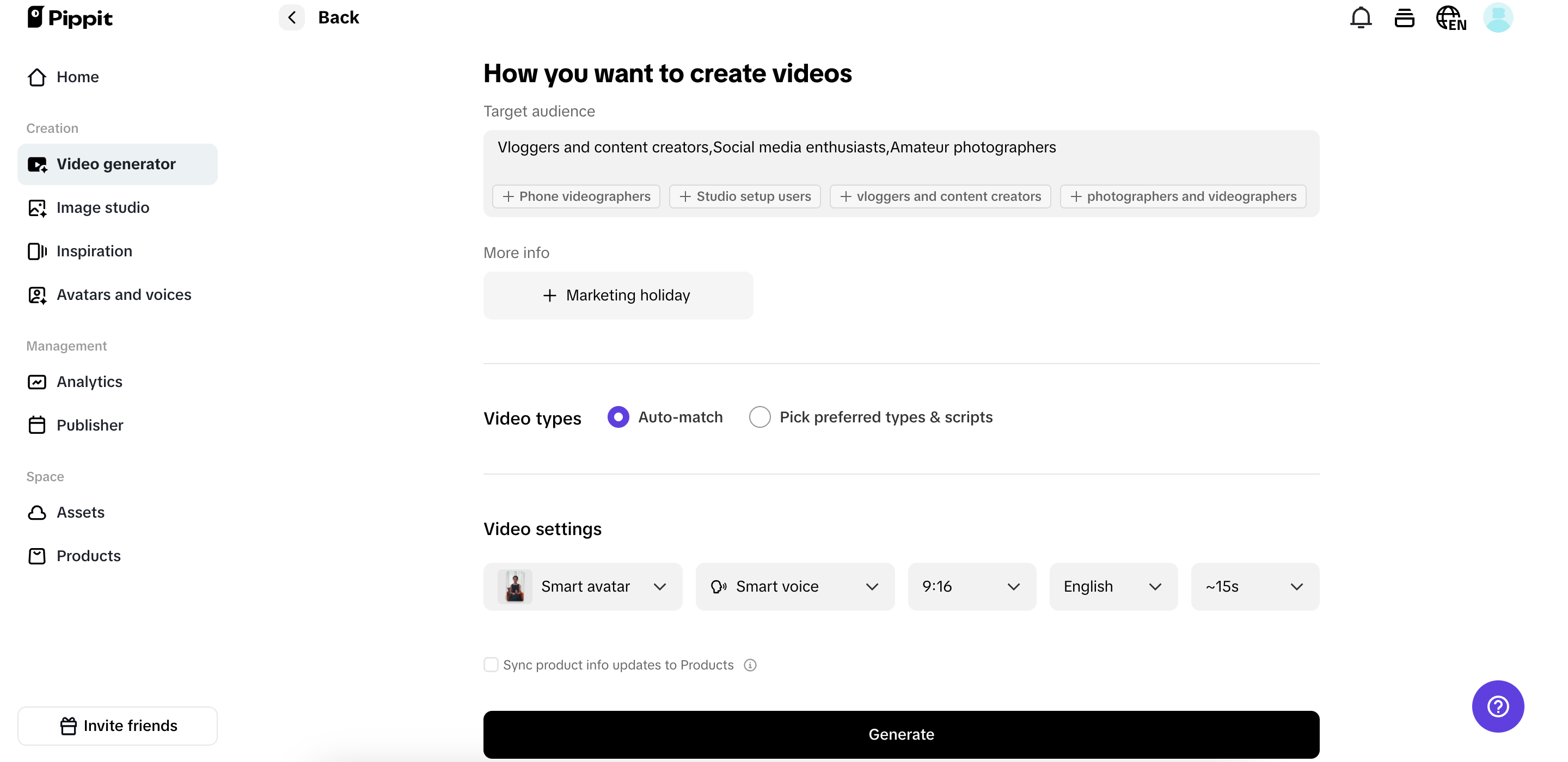 Configurações de vídeo personalizáveis