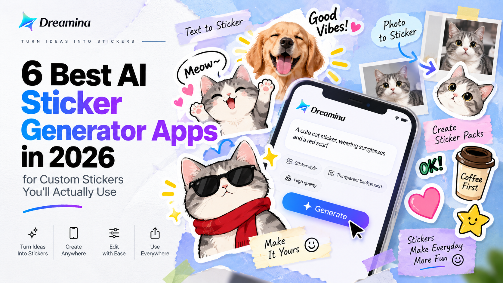 6 Best AI Sticker Generator Apps in 2026 for Custom Stickers You’ll Actually Use