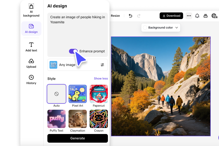 Create hiking images
