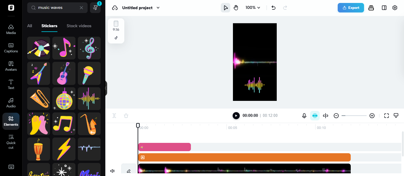 Video editor for music visualization