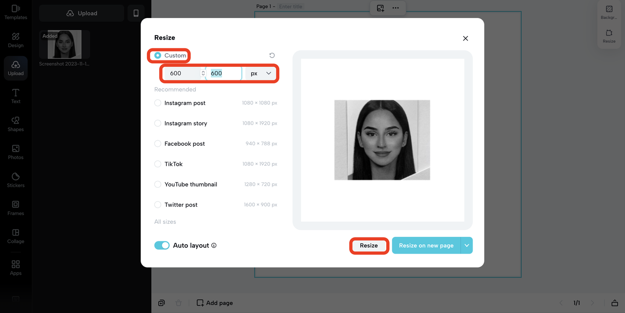 resize your image