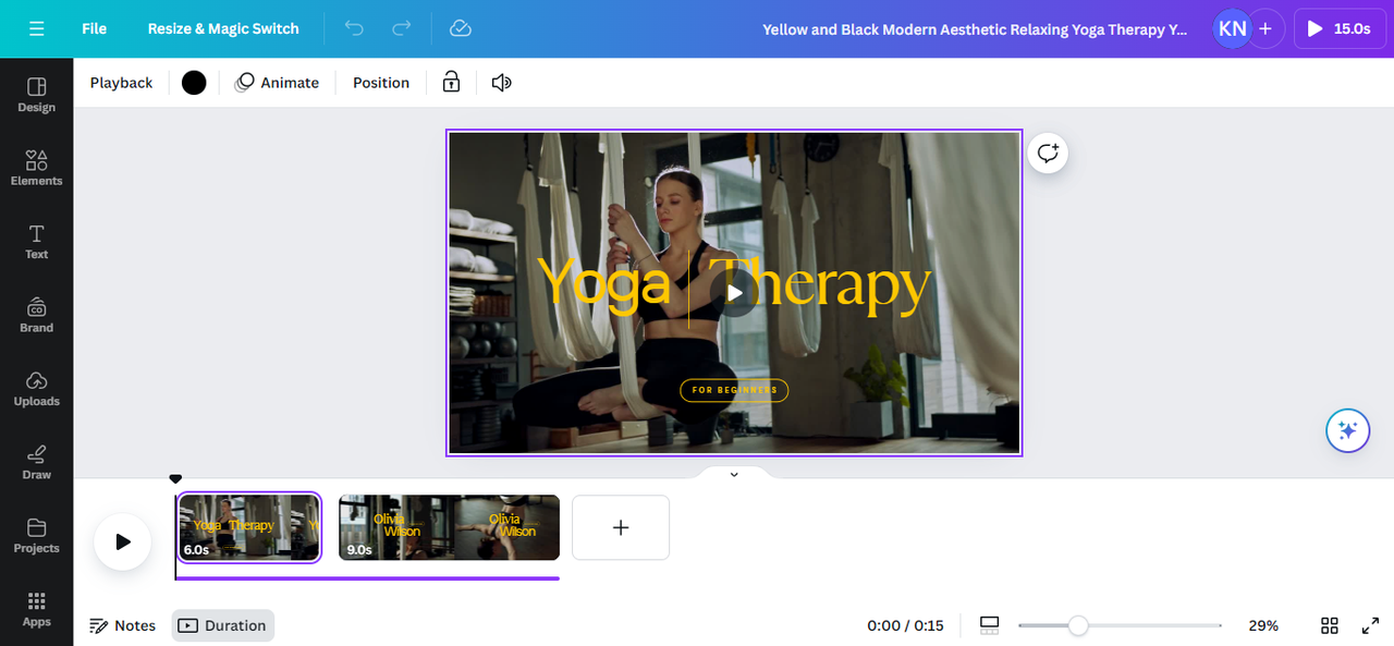 อินเตอร์เฟซของ Canva