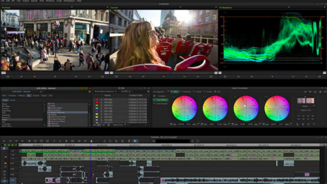 Interface of the Avid video editor