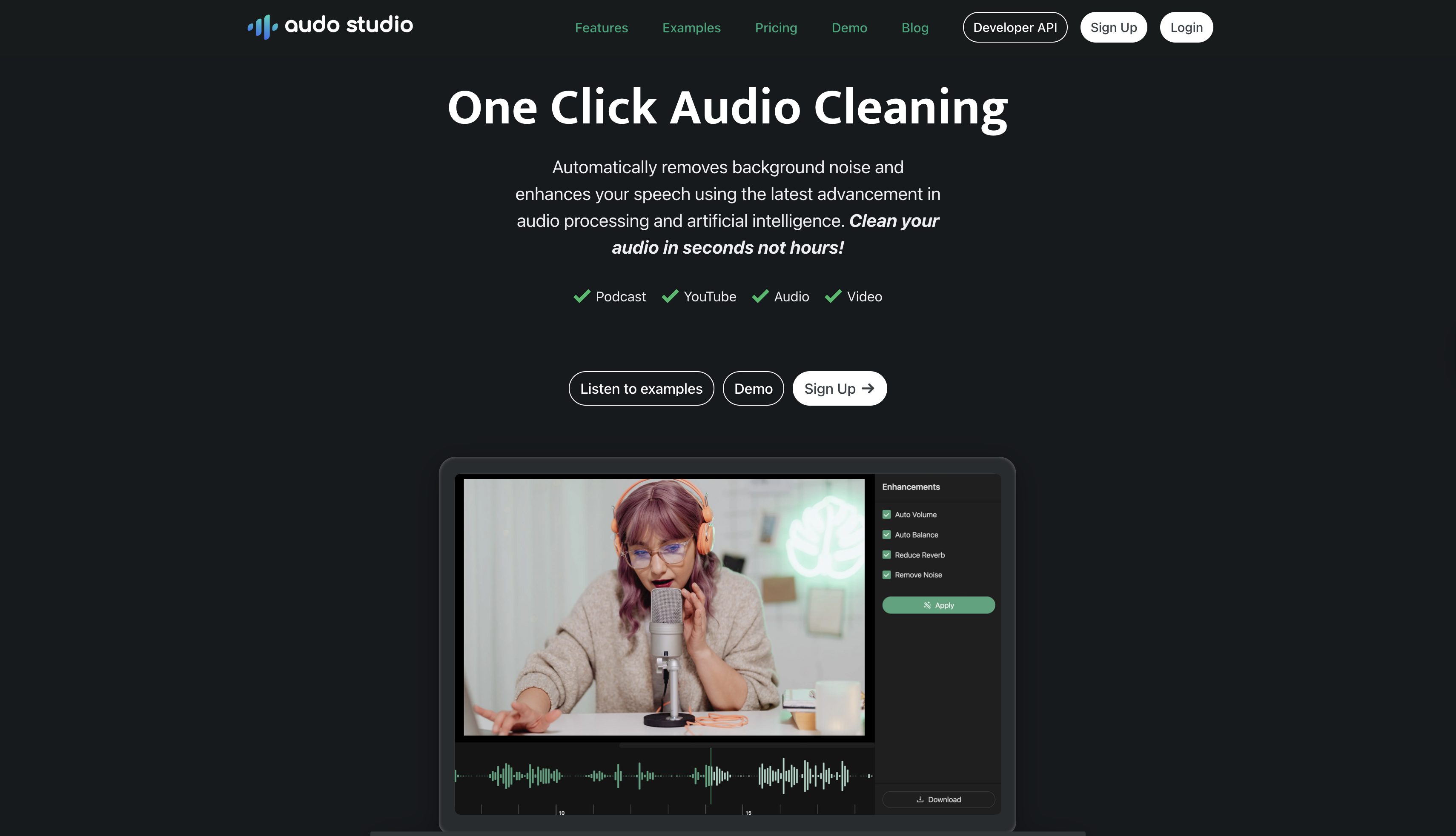 Audio.io arayüzü