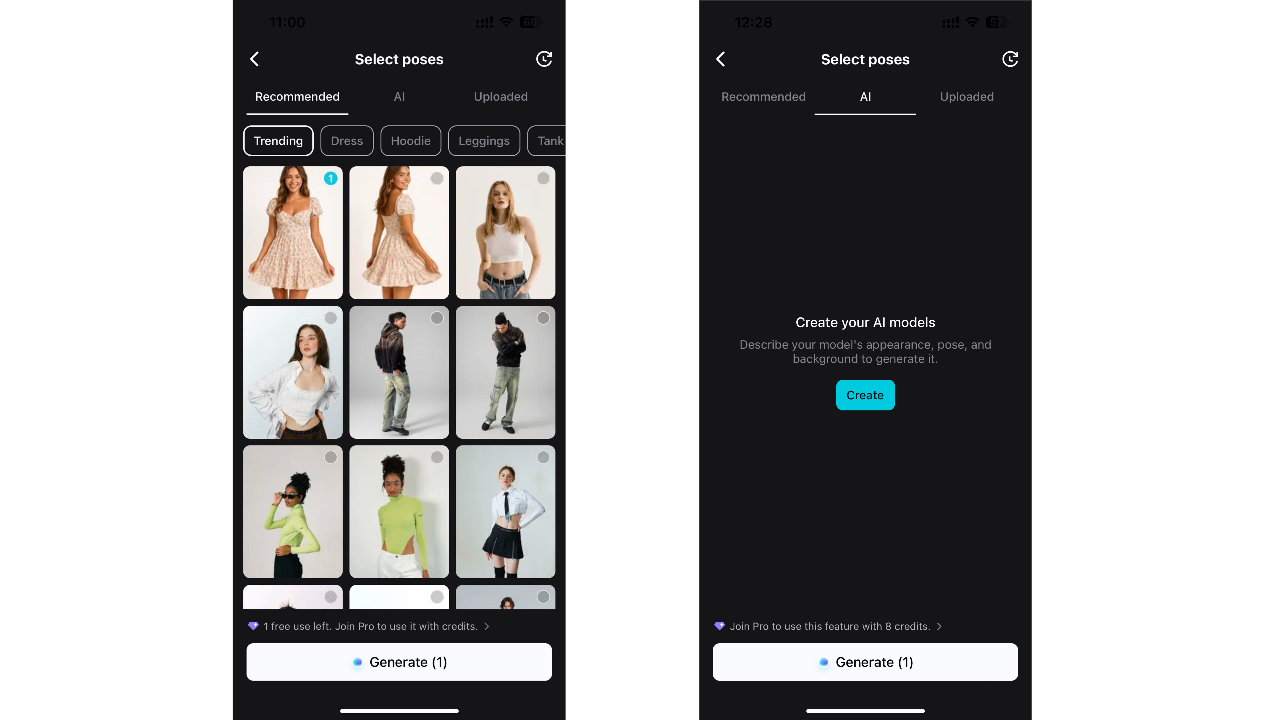 Choose an AI model girl or create one