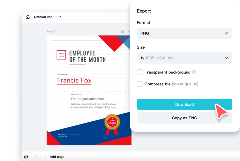 Exporting the certificate from Pippit