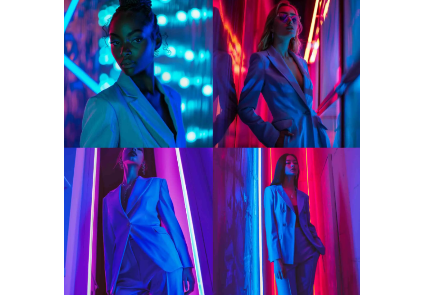 A woman with street lighting