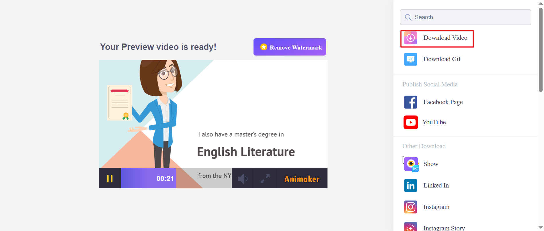 Download your video