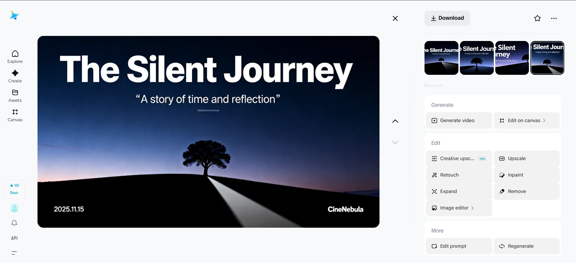 Creați un design minimalist modern al unui film pe Dreamina